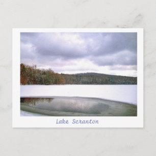 Scranton PA Sjö Scranton Post Card Winter Färg Vykort