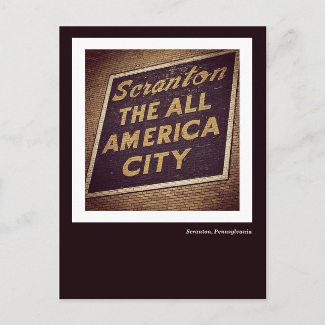 Scranton PA-vykort - All America City Sign Vykort (Framsida)