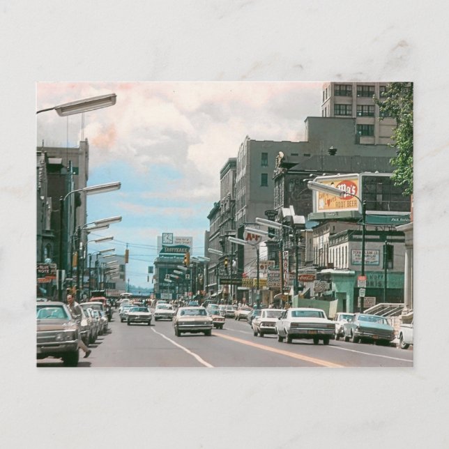 Scranton Pa. Wyoming Ave. Vykort (Framsida)