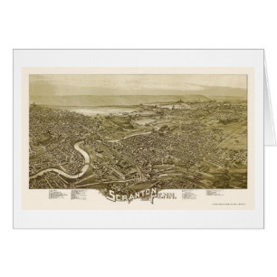 Scranton panorama- karta för PA - 1890 Hälsningskort