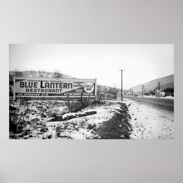 SCRANTON PENNSYLVANIA BLUE LANTERN RESTAURANT POSTER (Framsidan)