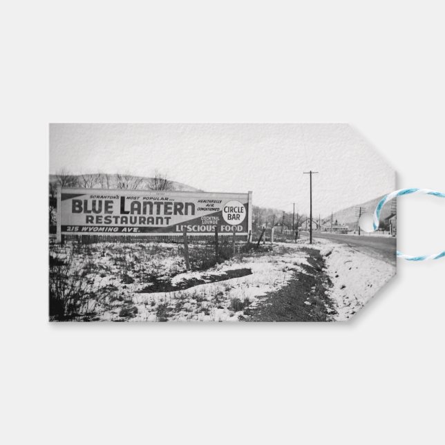 SCRANTON PENNSYLVANIA BLUE LANTERN RESTAURANT PRESENTETIKETT (Framsidan (Horisontell))