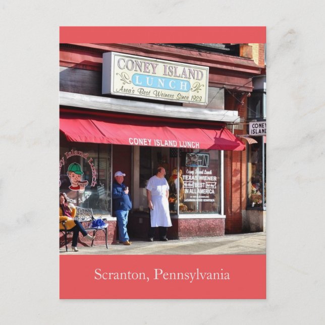 Scranton Pennsylvania Coney Island Lunch Vykort (Framsida)
