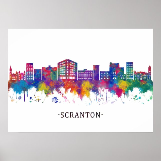 Scranton Pennsylvania Skyline Poster (Framsidan)