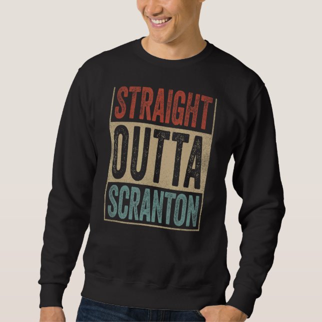 Scranton Souvenir Scranton Clothing Rak Outta Lång Ärmad Tröja (Framsida)