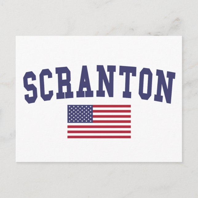 Scranton US Flagga Vykort (Framsida)
