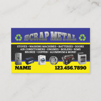 Scrap Metal Pickup Business Cards English-Spanish Visitkort