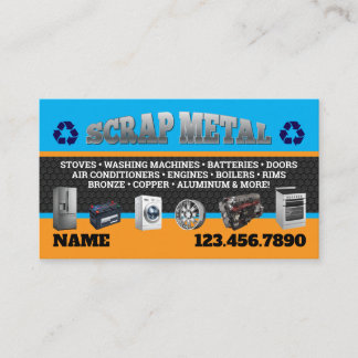 Scrap Metal Pickup Business Cards English-Spanish Visitkort