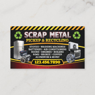 Scrap Metal Pickup Recycle Bilingual Business Card Visitkort