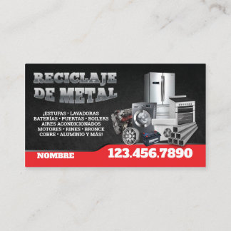Scrap Metal Recycle English-Spanish Business Card Visitkort