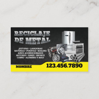Scrap Metal Recycle English-Spanish Business Card Visitkort