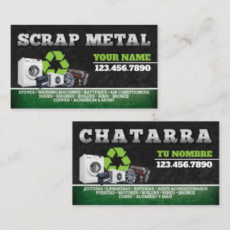 Scrap Metal Recycling Service Bilingual Card Visitkort