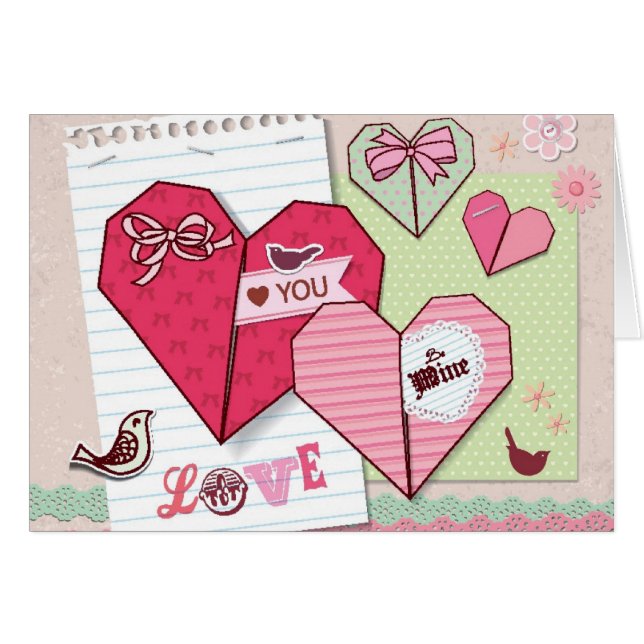 Scrapbook med kärlekinslag hälsningskort (Framsidan Horizontal)