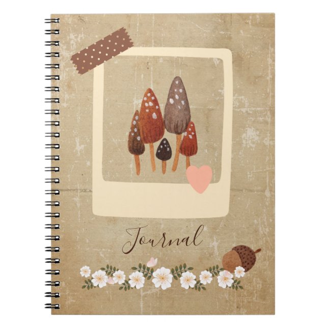 Scrapbook Style Mini Mushrooms Anteckningsbok (Framsidan)