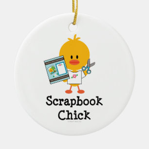 Scrapbookchickprydnad Julgransprydnad Keramik