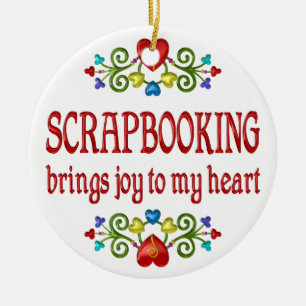 Scrapbooking glädje julgransprydnad keramik