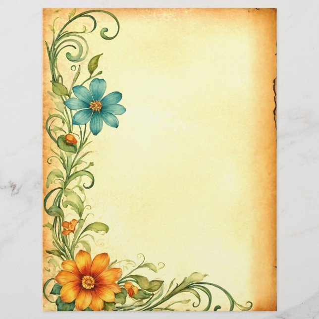 Scrapbooking Junkjournal Vintage Blumen Rahmen (Framsida)