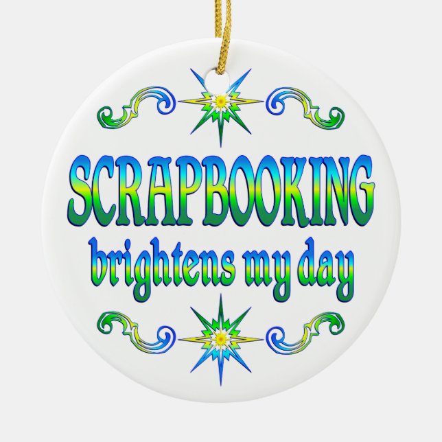 Scrapbooking ljusnar julgransprydnad keramik (Framsidan)