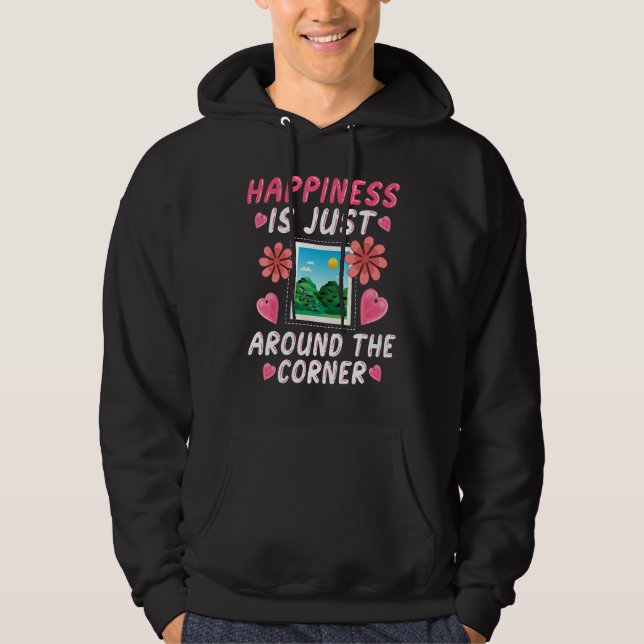 Scrapbooking Scrapbooker Happiness Is Just Around  Hoodie (Framsida)