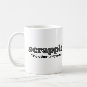 Scrapple grå färgkött kaffemugg
