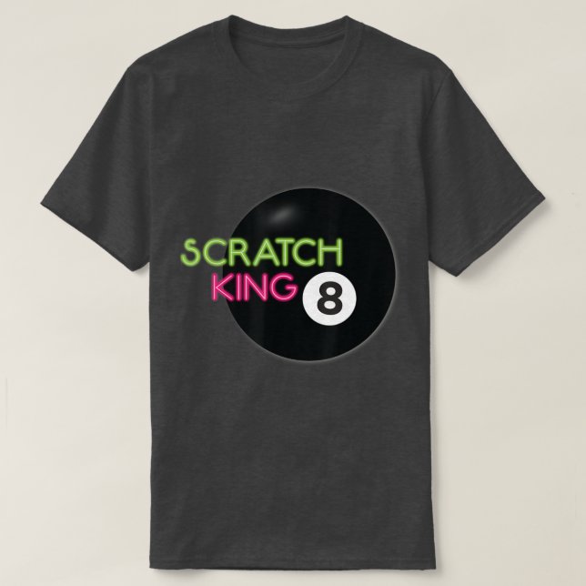Scratch Kung Billiard Bassäng Player T Shirt (Design framsida)