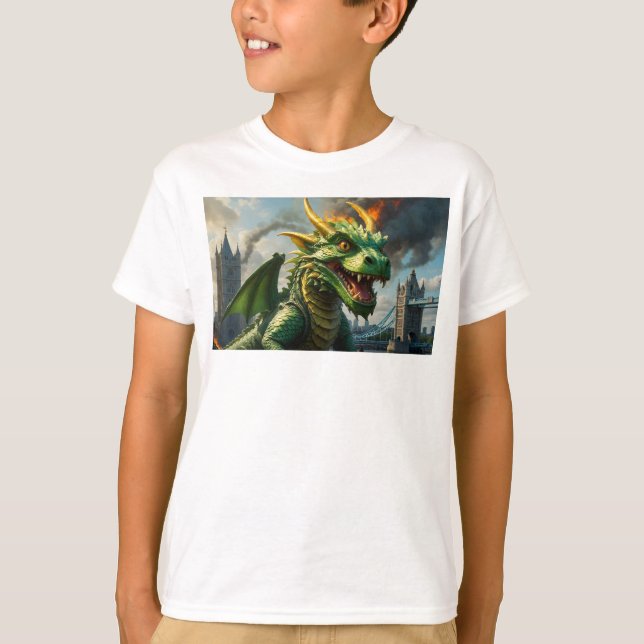 Scratch the Terrifying Dragon Fantasy Art T Shirt (Framsida)