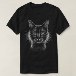 Scratchboard Fuzzy Cat T-Shirt