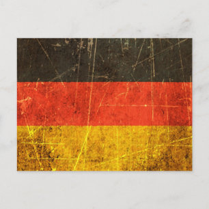 Scratched and World Vintage German Flagga Vykort