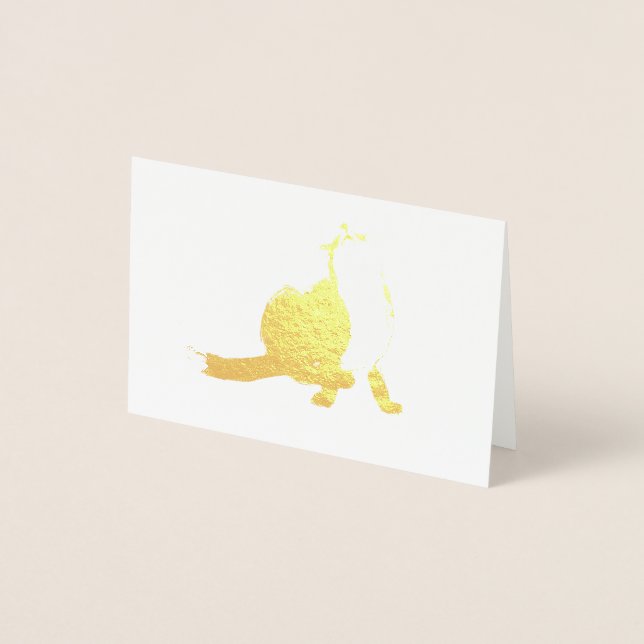 Scratching fox folierat kort (Framsida)