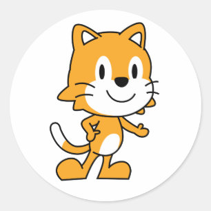 ScratchJr kattklistermärke Runt Klistermärke