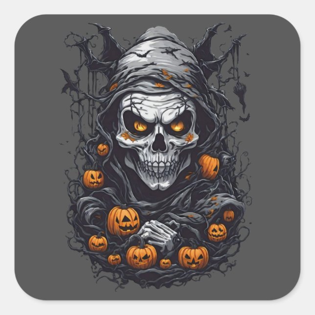 Scray Halloween Design Design Fyrkantigt Klistermärke (Framsida)