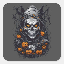 Scray Halloween Design Design Fyrkantigt Klistermärke
