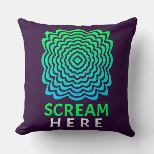 Scream Here Grön & Blå Ripple Kuddthrow Kudde