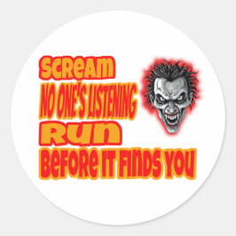 Scream & Run Runt Klistermärke