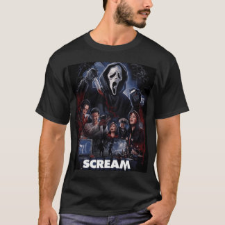 Scream skräckfilmskonstaffisch vänner vintage t shirt
