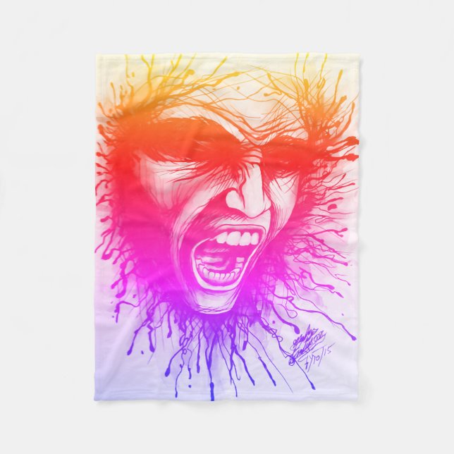 Screaming Ansikte Fleecefilt (Framsidan)