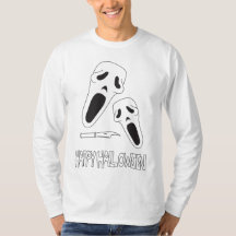 Screaming Ansikte Mask Basic-Långärmad T-Shirt