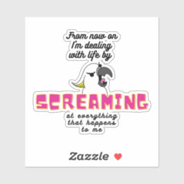 Screaming Cockatoo med text Klistermärken