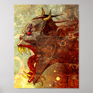Screaming demon poster