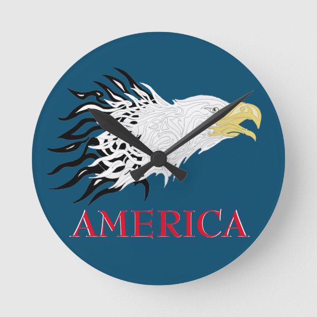 Screaming Eagle America - Round Clock Rund Klocka (Framsida)