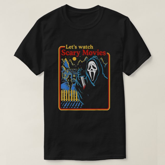 Screaming Ghostface Skräm Wary Movies Hall T Shirt (Design framsida)