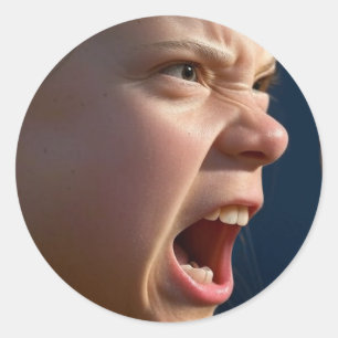 Screaming Girl stora, runda klistermärken