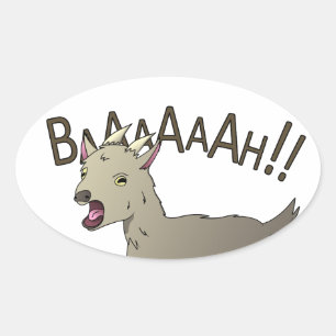 Screaming Goat Doodle Noodle-design Ovalt Klistermärke