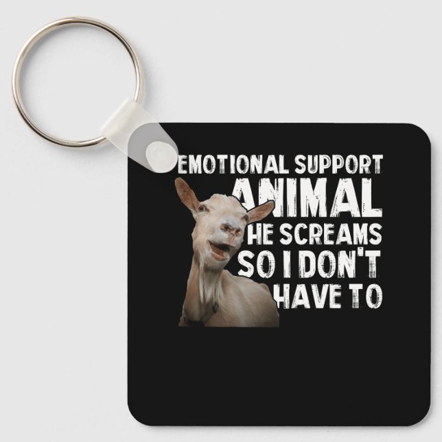 Screaming Goat Emotional Support Animal Goat Owner Nyckelring (Framsida)