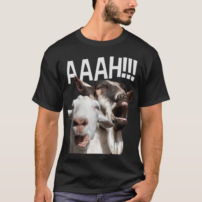 Screaming Goats AAAH Funny Crazy Goat Älskare T Shirt (Framsida)