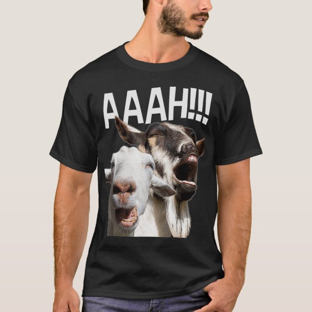 Screaming Goats AAAH Funny Crazy Goat Älskare T Shirt (Framsida)
