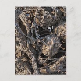 Screaming Head Macabre Sequin Art, White Temple Vykort