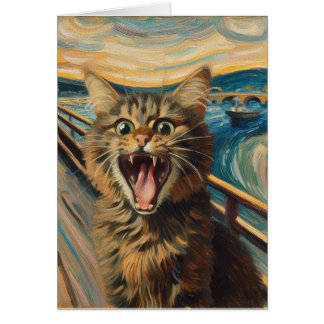 Screaming Kattunge Fine Art Parody Tillfällen Hälsningskort