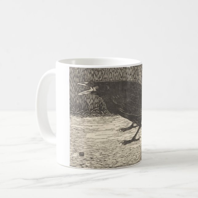 Screaming Kråka (av Jan Mankes) Kaffemugg (Framsida vänster)