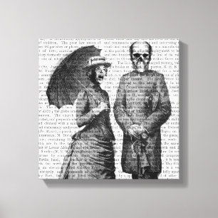 Screaming kvinna och skull canvastryck